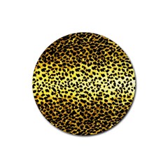 Leopard Version 2 Rubber Coaster (round)  by dressshop