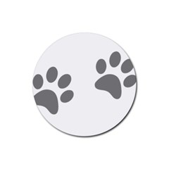 Pets Footprints Rubber Coaster (round)  by Hansue