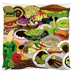 Eat Food Background Art Color Standard Flano Cushion Case (one Side) by Sapixe