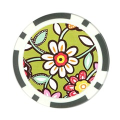 Flowers Fabrics Floral Design Poker Chip Card Guard (10 Pack) by Sapixe