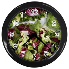 Salad Lettuce Vegetable Wall Clock (black) by Sapixe