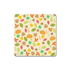 Thanksgiving Pattern Square Magnet by Valentinaart