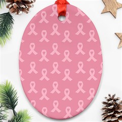 Pink Ribbon - Breast Cancer Awareness Month Ornament (oval) by Valentinaart