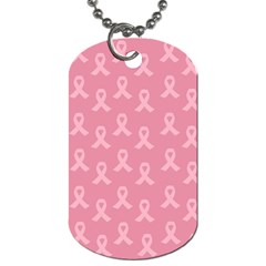 Pink Ribbon - Breast Cancer Awareness Month Dog Tag (one Side) by Valentinaart