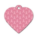 Pink Ribbon - breast cancer awareness month Dog Tag Heart (Two Sides) Back