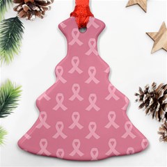 Pink Ribbon - Breast Cancer Awareness Month Christmas Tree Ornament (two Sides) by Valentinaart