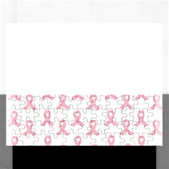 Pink Ribbon - Breast Cancer Awareness Month Rectangular Jigsaw Puzzl by Valentinaart