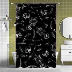 Human Skeleton Pattern - Halloween  Shower Curtain 48  X 72  (small)  by Valentinaart