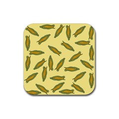 Corn Pattern Rubber Coaster (square)  by Valentinaart