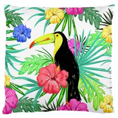 Leaves Tropical Nature Green Plant Large Flano Cushion Case (two Sides) by Sapixe