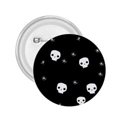 Pattern Skull Stars Halloween Gothic On Black Background 2 25  Buttons by genx