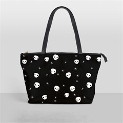 Pattern Skull Stars Halloween Gothic On Black Background Classic Shoulder Handbag by genx