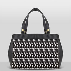 Pattern Skull Bones Halloween Gothic On Black Background Oversize Office Handbag by genx