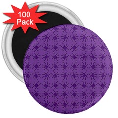 Pattern Spiders Purple And Black Halloween Gothic Modern 3  Magnets (100 Pack) by genx