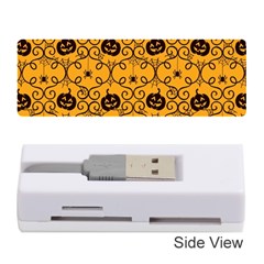 Pattern Pumpkin Spider Vintage Halloween Gothic Orange And Black Memory Card Reader (stick) by genx