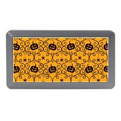 Pattern Pumpkin Spider Vintage Halloween Gothic Orange And Black Memory Card Reader (mini) by genx