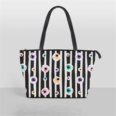 Pattern Eyeball Black And White Naive Stripes Gothic Halloween Classic Shoulder Handbag by genx