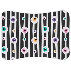 Pattern Eyeball Black And White Naive Stripes Gothic Halloween Velour Seat Head Rest Cushion by genx