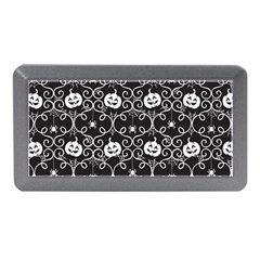 Pattern Pumpkin Spider Vintage Gothic Halloween Black And White Memory Card Reader (mini) by genx