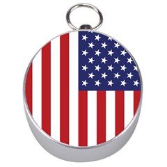 Us Flag Stars And Stripes Maga Silver Compasses by snek