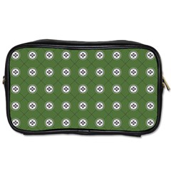 Logo Kekistan Pattern Elegant With Lines On Green Background Toiletries Bag (two Sides) by snek