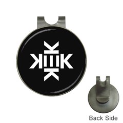 Official Logo Kekistan Circle Black And White On Black Background Hat Clips With Golf Markers by snek