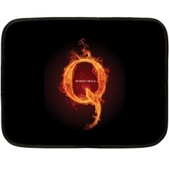 Qanon Letter Q Fire Effect Wwgowga Wwg1wga Double Sided Fleece Blanket (mini)  by snek