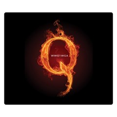 Qanon Letter Q Fire Effect Wwgowga Wwg1wga Double Sided Flano Blanket (small)  by snek