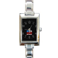 Build The Wall Usa Flag Maga Rectangle Italian Charm Watch by snek