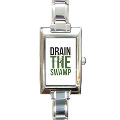 Drain The Swamp Maga Green And Gray Rectangle Italian Charm Watch by snek