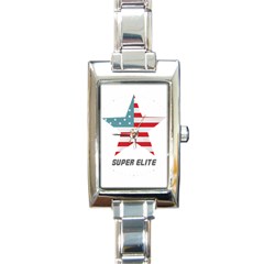 Super Elite Usa Flag In A Star Trump Maga Quote Rectangle Italian Charm Watch by snek