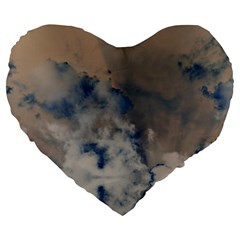 Deep Time Clouds Large 19  Premium Heart Shape Cushions by LoolyElzayat