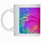 Psychedelic Pink And Red Hibiscus Flower White Mugs Left