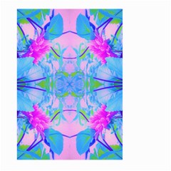 Pink And Purple Dahlia On Blue Pattern Large Garden Flag (two Sides) by myrubiogarden