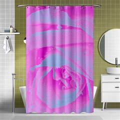 Perfect Hot Pink And Light Blue Rose Detail Shower Curtain 48  X 72  (small)  by myrubiogarden