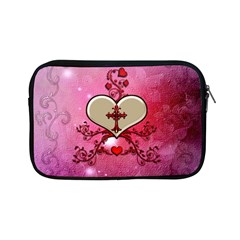 Wonderful Hearts With Floral Elements Apple Ipad Mini Zipper Cases by FantasyWorld7