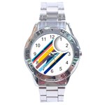 Vector Geometric Polygons And Circles Stainless Steel Analogue Watch Front