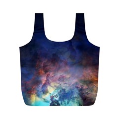 Lagoon Nebula Interstellar Cloud Pastel Pink, Turquoise And Yellow Stars Full Print Recycle Bag (m) by genx