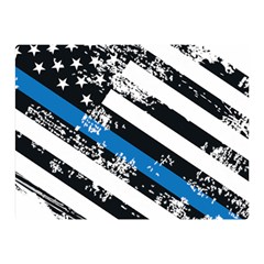 Usa Flag The Thin Blue Line I Back The Blue Usa Flag Grunge On White Background Double Sided Flano Blanket (mini)  by snek