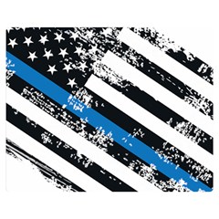 Usa Flag The Thin Blue Line I Back The Blue Usa Flag Grunge On White Background Double Sided Flano Blanket (medium)  by snek