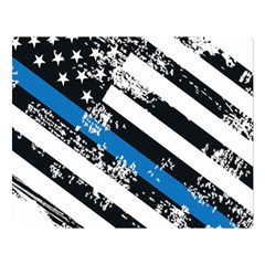 Usa Flag The Thin Blue Line I Back The Blue Usa Flag Grunge On White Background Double Sided Flano Blanket (large)  by snek