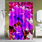 Abstract Ultra Violet Purple Iris On Red And Pink Shower Curtain 48  x 72  (Small)  Curtain(48  X 72 ) - 42.18 x64.8  Curtain(48  X 72 )