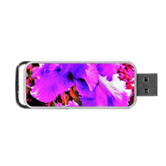 Abstract Ultra Violet Purple Iris On Red And Pink Portable Usb Flash (two Sides) by myrubiogarden