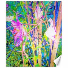 Abstract Oriental Lilies In My Rubio Garden Canvas 20  X 24  by myrubiogarden