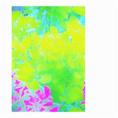 Fluorescent Yellow And Pink Abstract Garden Foliage Small Garden Flag (two Sides) by myrubiogarden