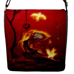 Wonderful Fairy Of The Fire With Fire Birds Flap Closure Messenger Bag (s) by FantasyWorld7