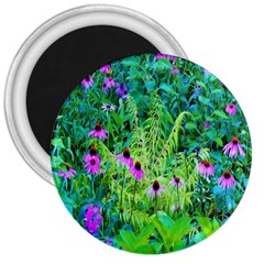 Purple Coneflower Garden With Tiger Eye Tree 3  Magnets by myrubiogarden