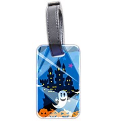 Halloween Ghosts Haunted House Luggage Tags (two Sides) by Wegoenart