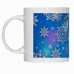 Snowflake Background Blue Purple White Mugs by Wegoenart