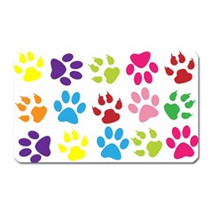 Paw Print Paw Prints Background Magnet (rectangular) by Wegoenart